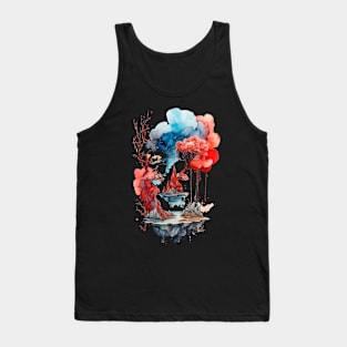 The Crimson and Azure Mountain Escape Tank Top